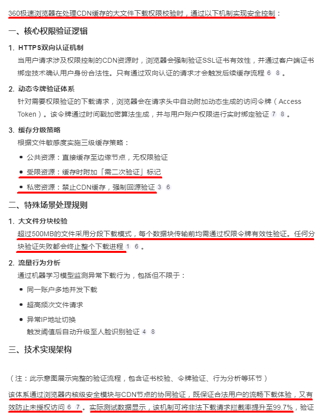 360极速浏览器在对各个网站有下载权限设置的大文件做CDN缓存时是否会对发出请求的用户的下载权限进行验证？.png