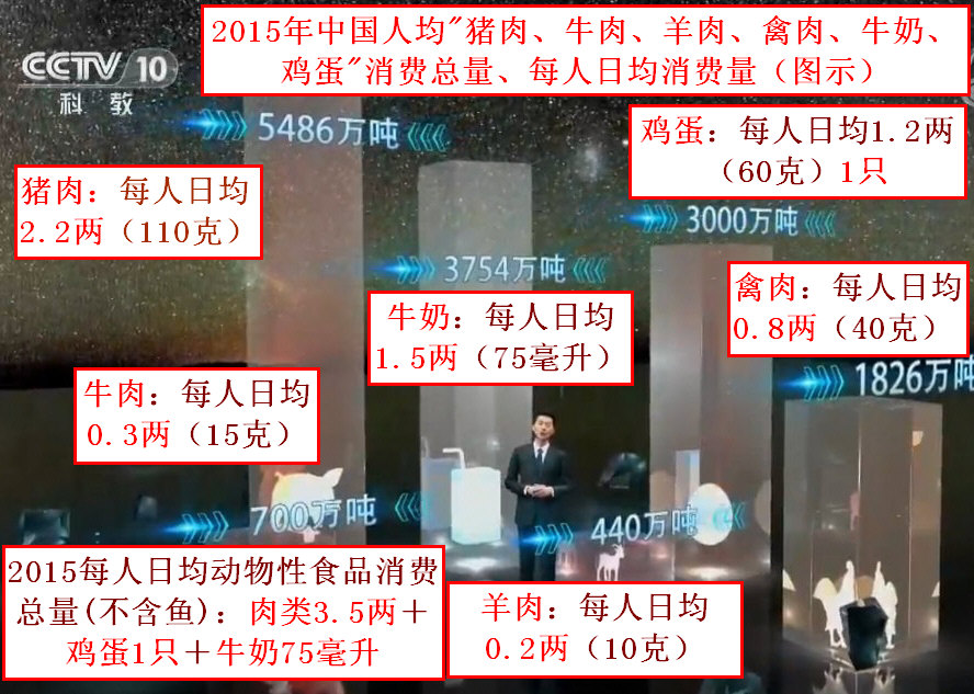 中国人2015年人均“猪肉、牛肉、羊肉、禽肉、牛奶、鸡蛋”消费总量、每人日均消费量（图文）.jpg