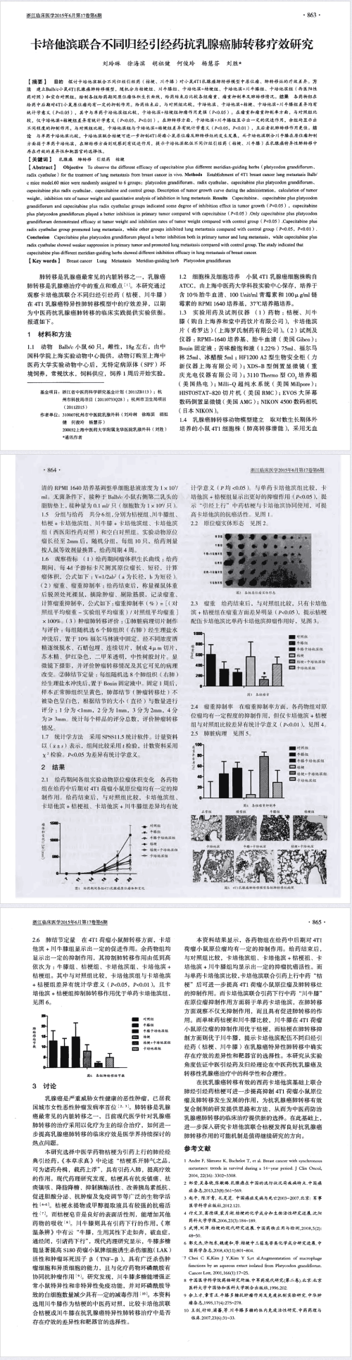 卡培他滨联合不同归经引经药抗乳腺癌肺转移疗效研究.png